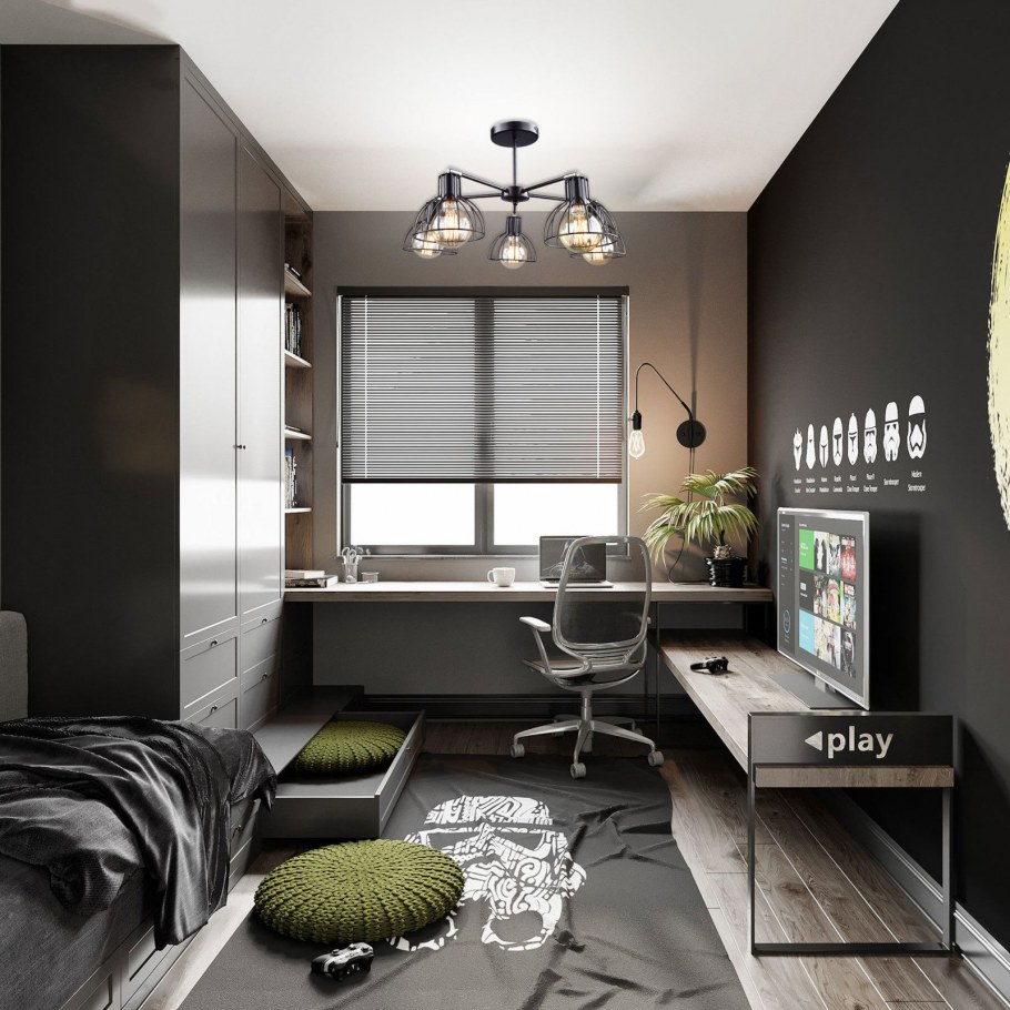 Комната в стиле лофт для парня 12кв м