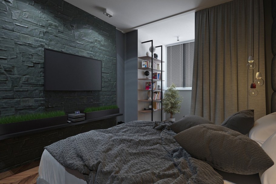 Спальня в минималистическом стиле 12 кв.м