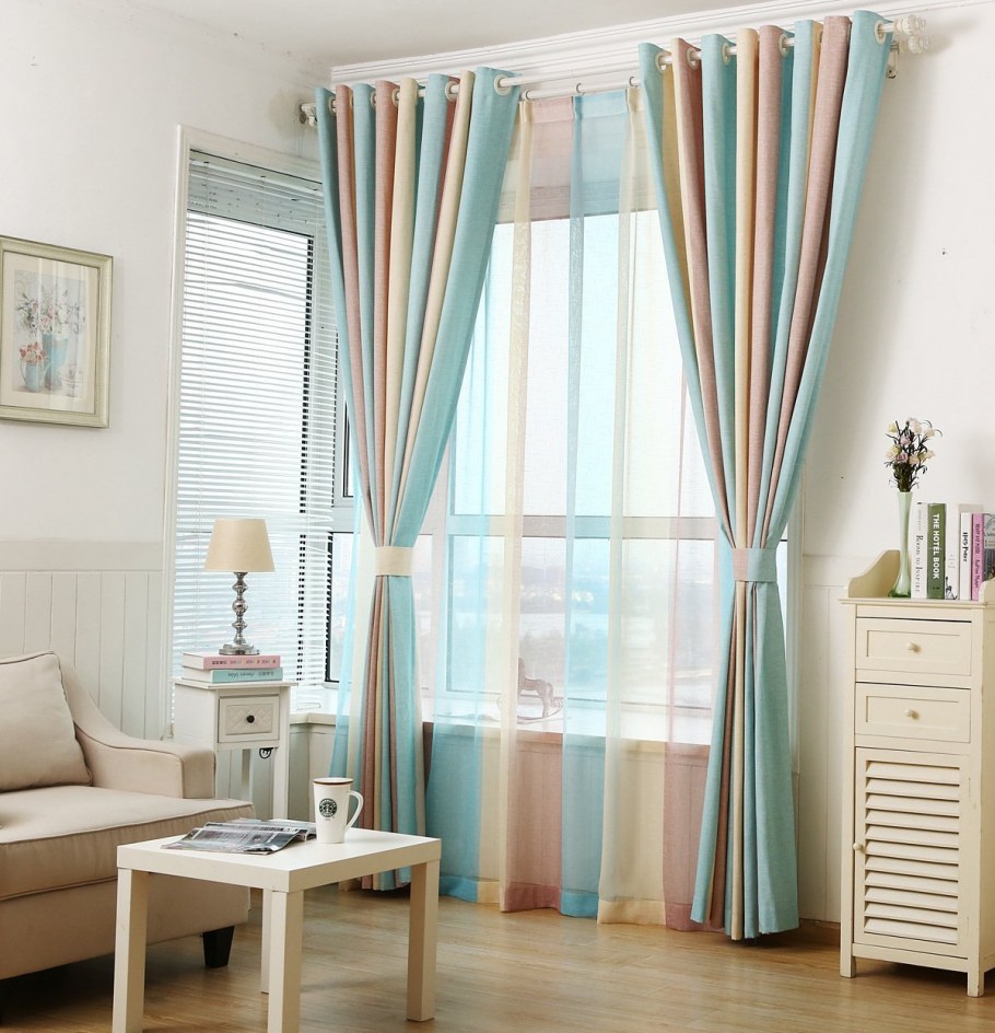 Шторы цветные полосатые