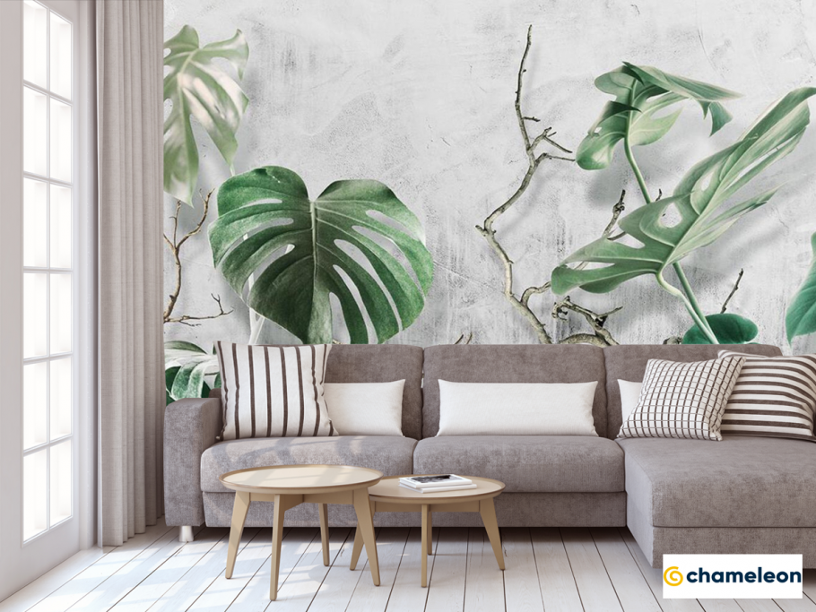 Тропический принт в интерьере