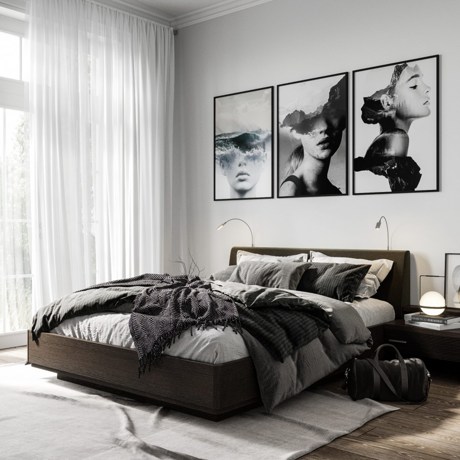 Кровать Осхен 180 Velvet Grey