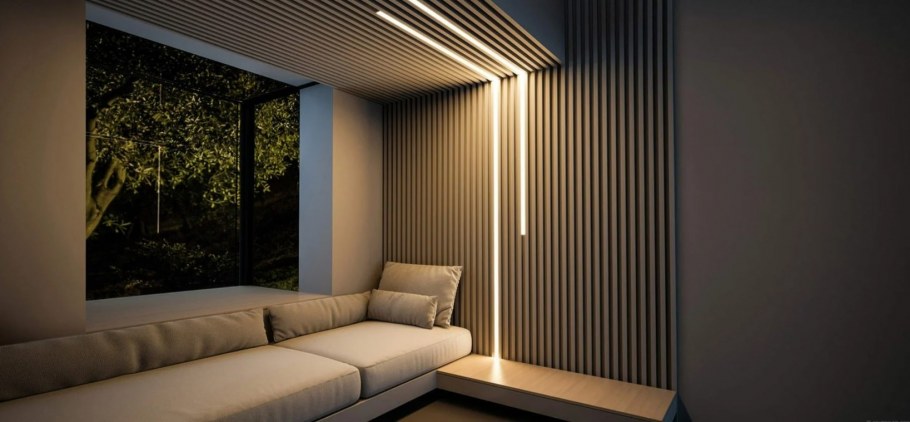 Деревянные рейки в кафе