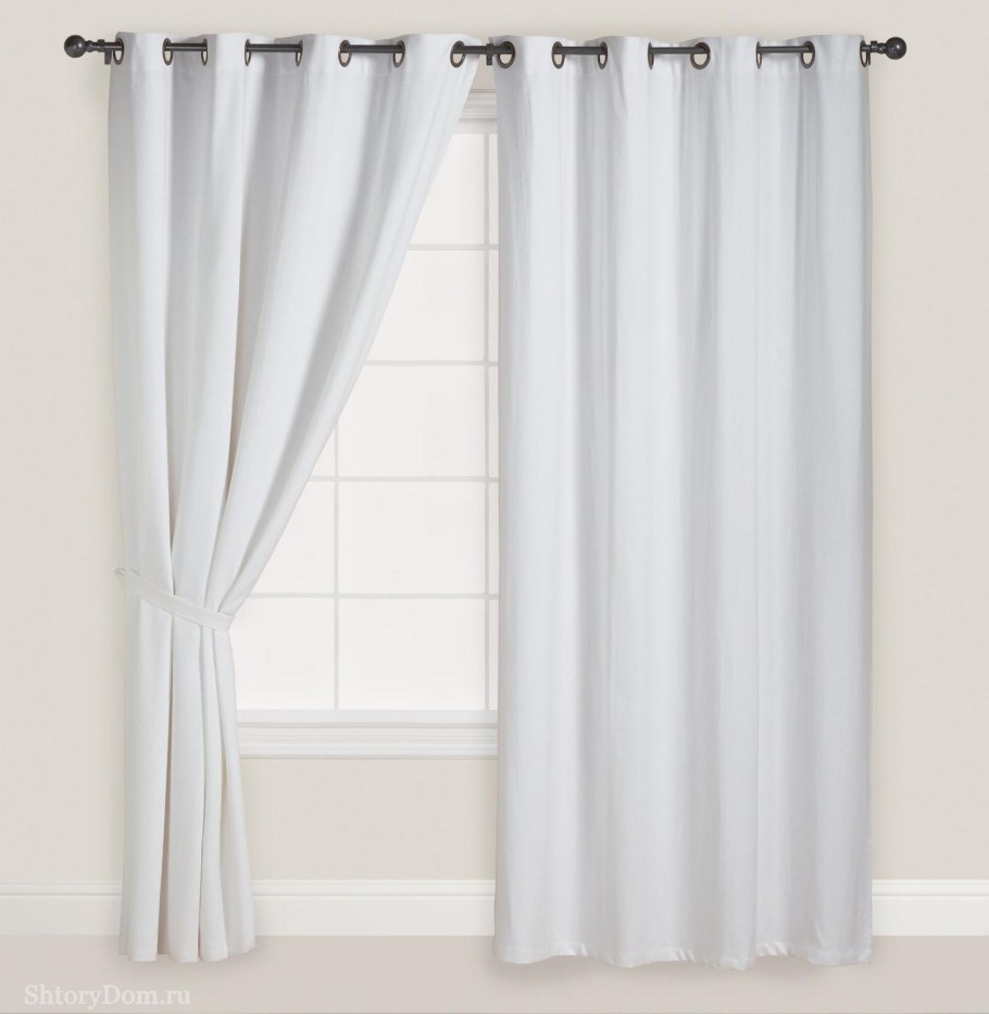 Шторы серые полупрозрачные
