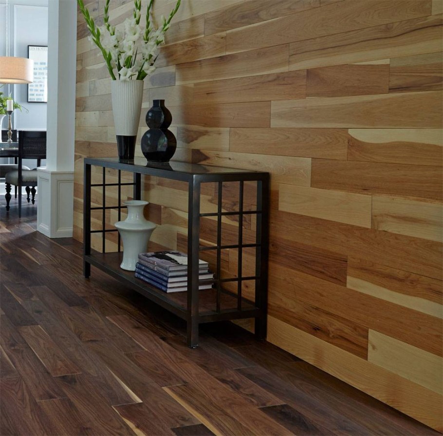 Ламинат на стене в интерьере