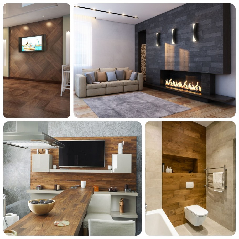 Отделка стен деревом