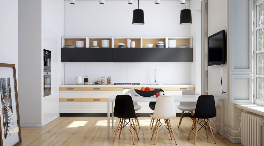 Кухни в стиле хайтек-Скандинавская