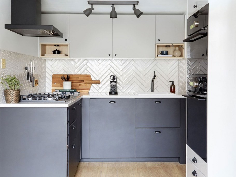 Фасады кухни в серых тонах