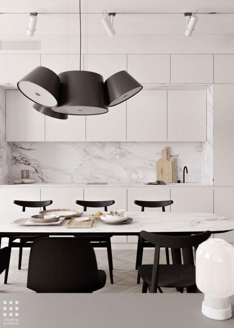 Дизайн кухни монохром