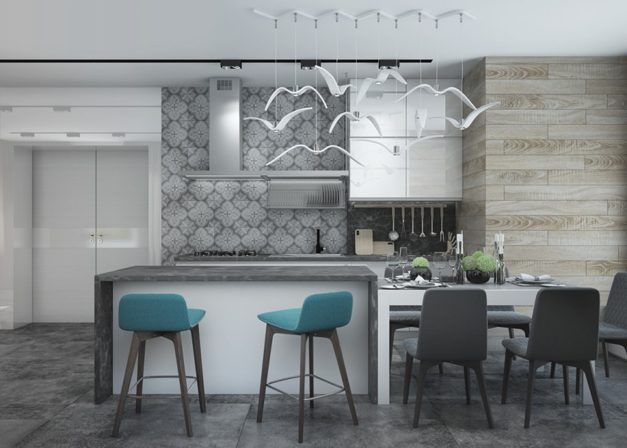 Кухня в стиле монохром