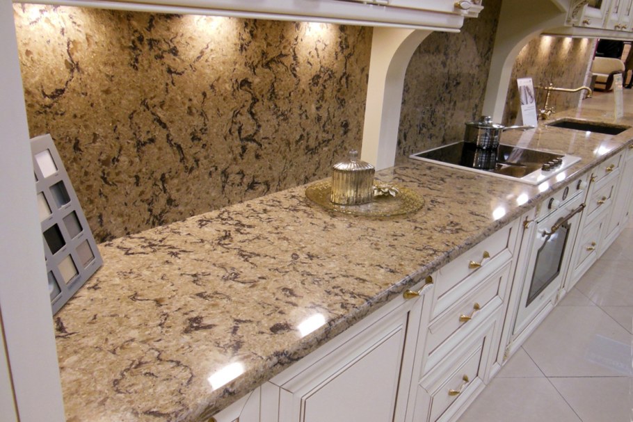 Гибкий мрамор для фартука кухни