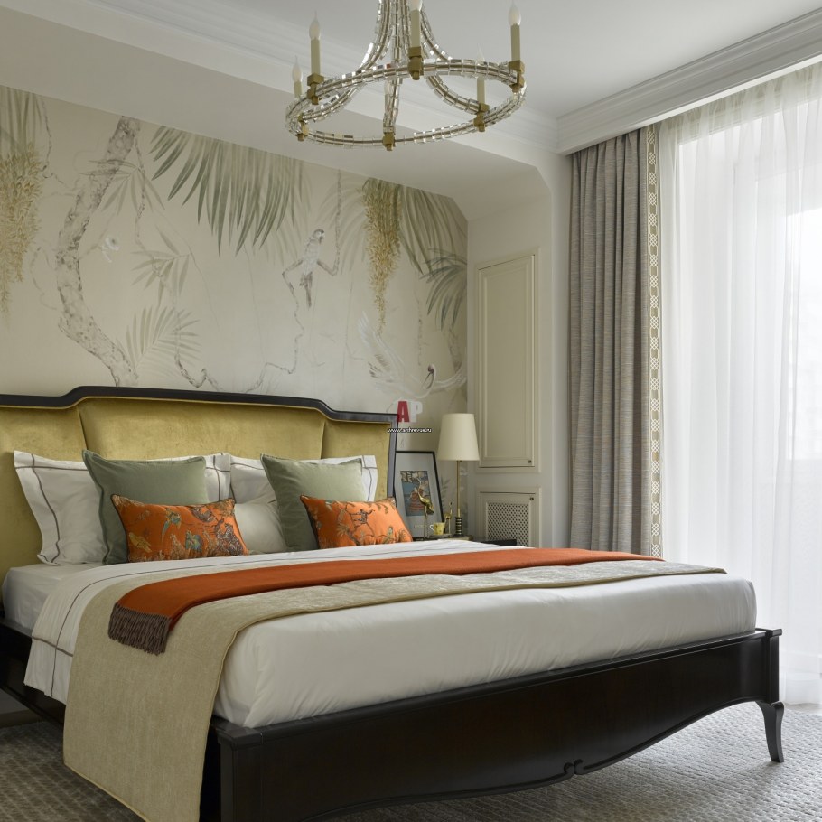 Фреска в спальне в современном стиле