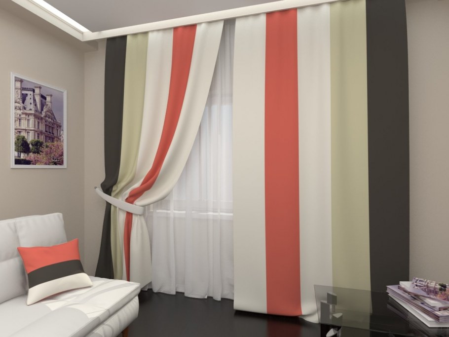 Шторы с горизонтальными полосами