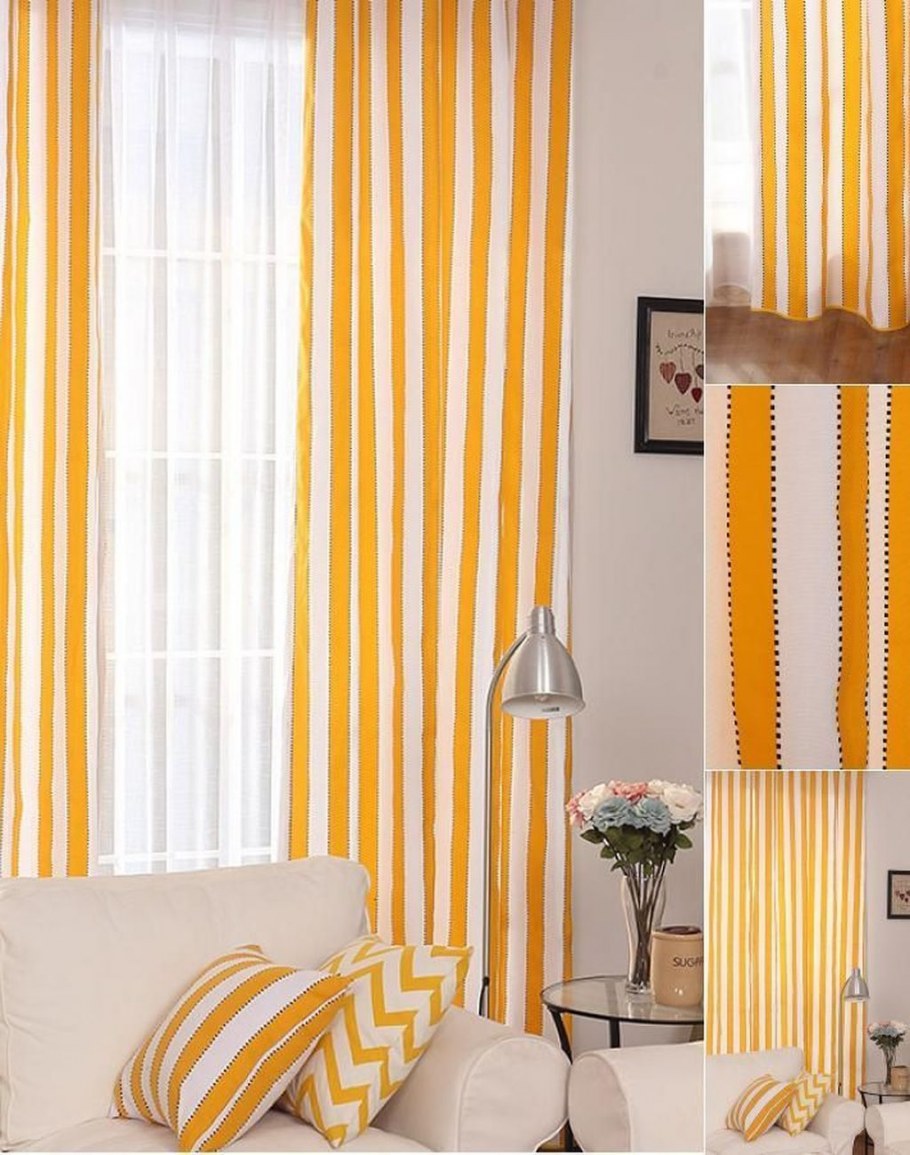 Серые шторы в полоску