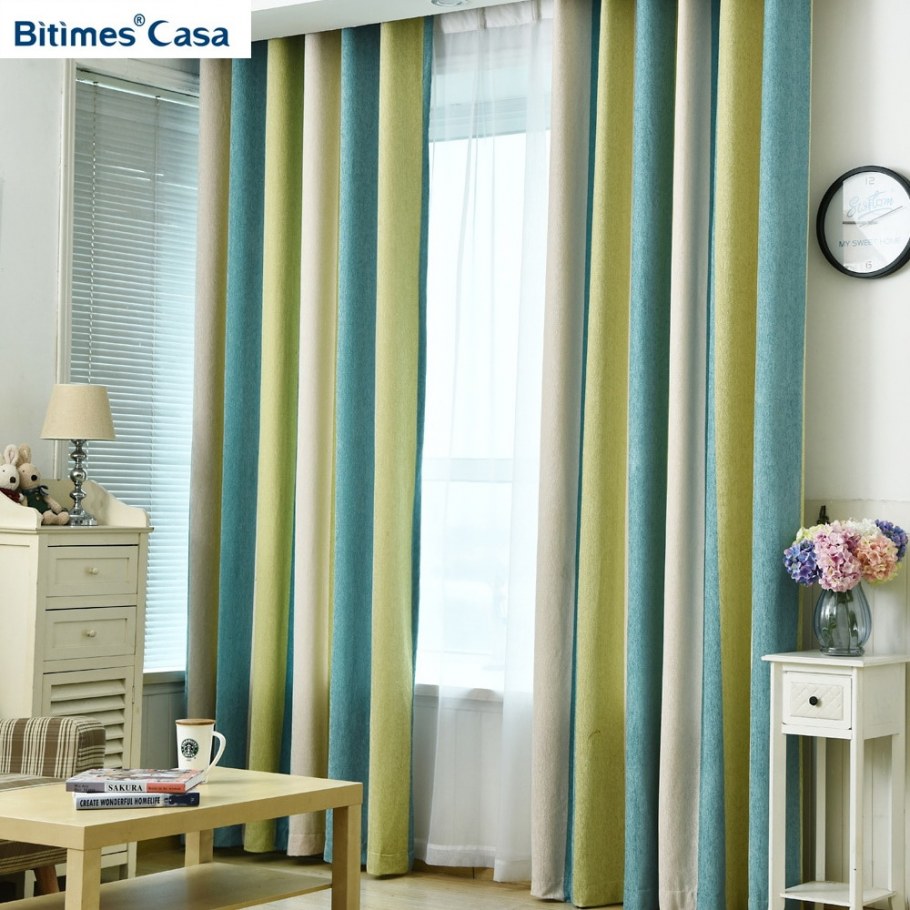 Шторы в желтую полоску