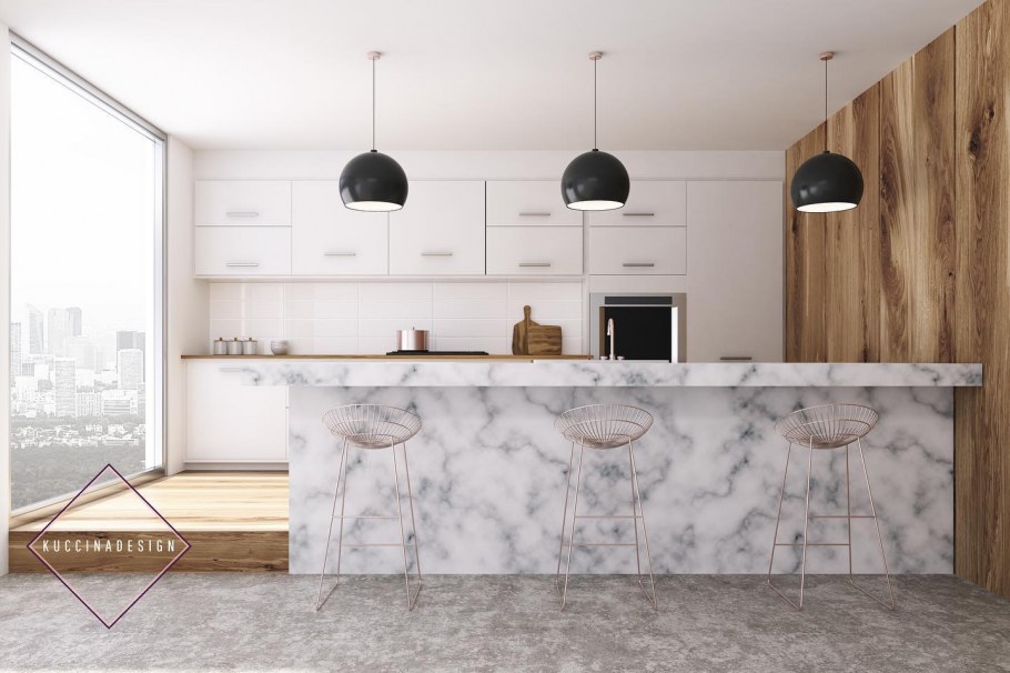 Бетонная кухня в интерьере