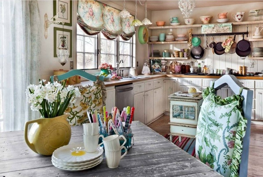 Шебби Шик в интерьере кухни