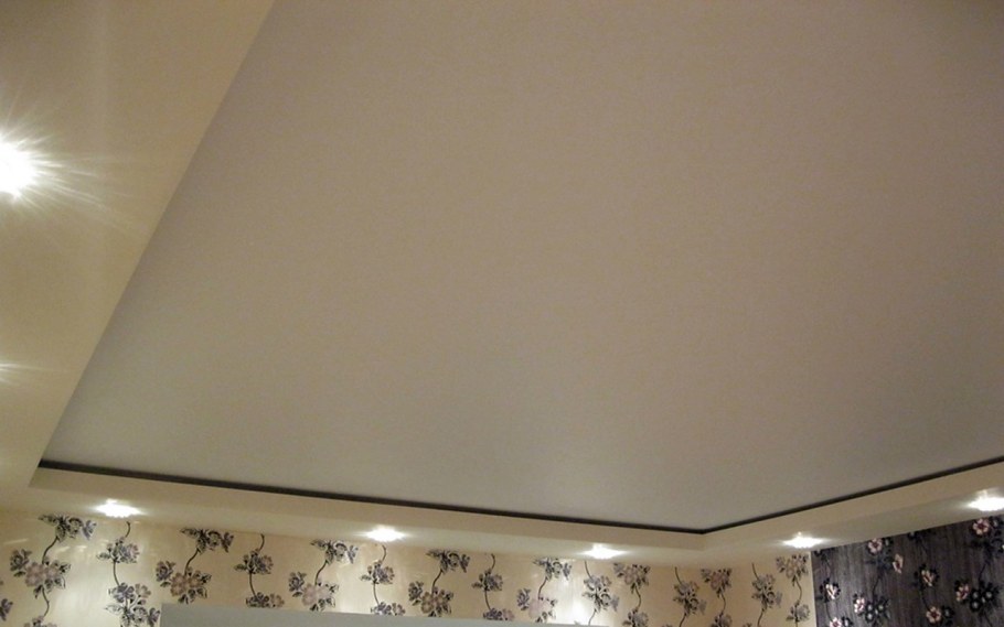 Натяжные потолки в зал одноуровневые