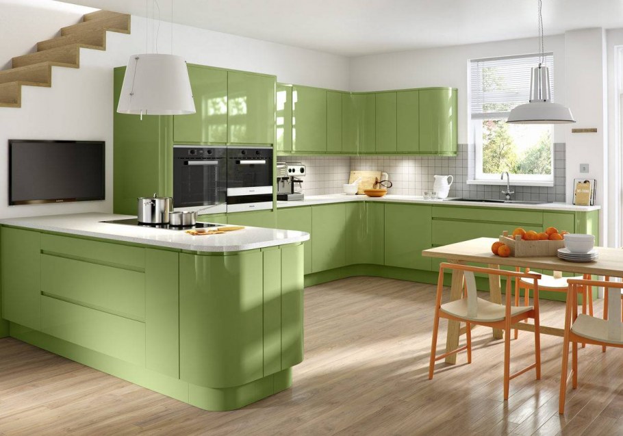 Оливия кухня зеленая