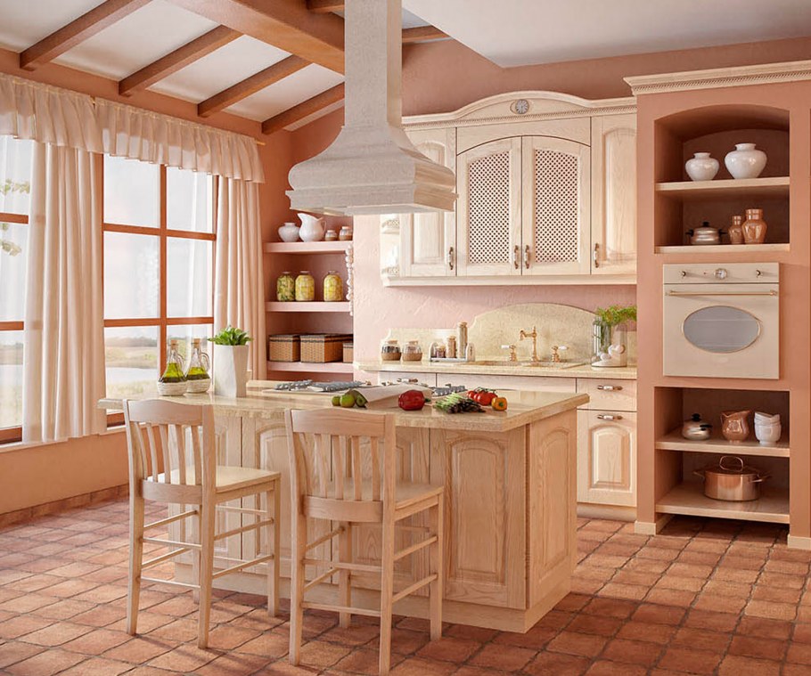 Кухни у окна в итальянском стиле