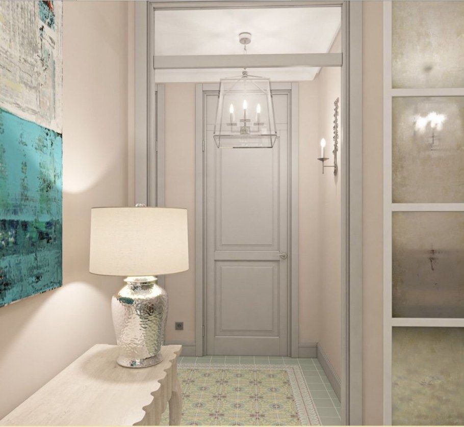 Прихожая в пастельных тонах в квартире