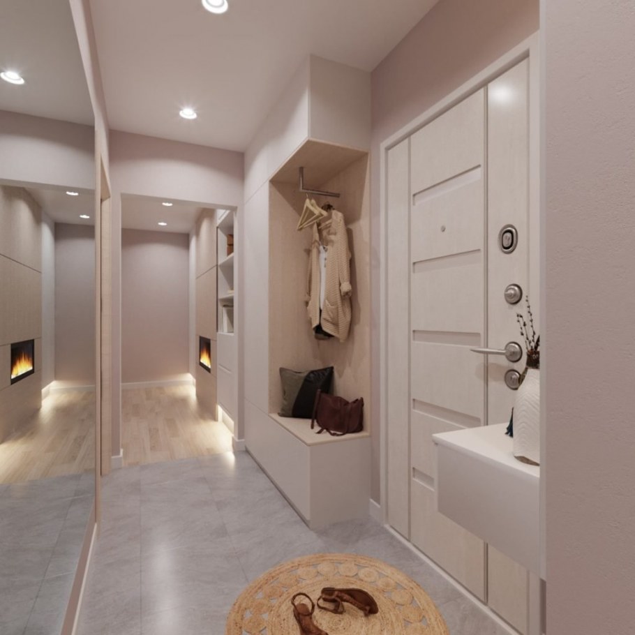 Интерьер прихожей в квартире в светлых тонах