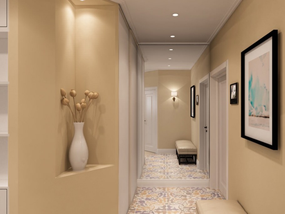 Зеркальная прихожая для узкого коридора