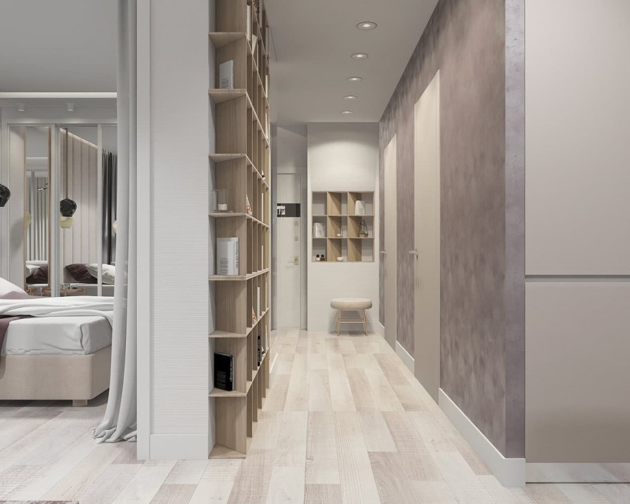 Кори дор в постельных тонах