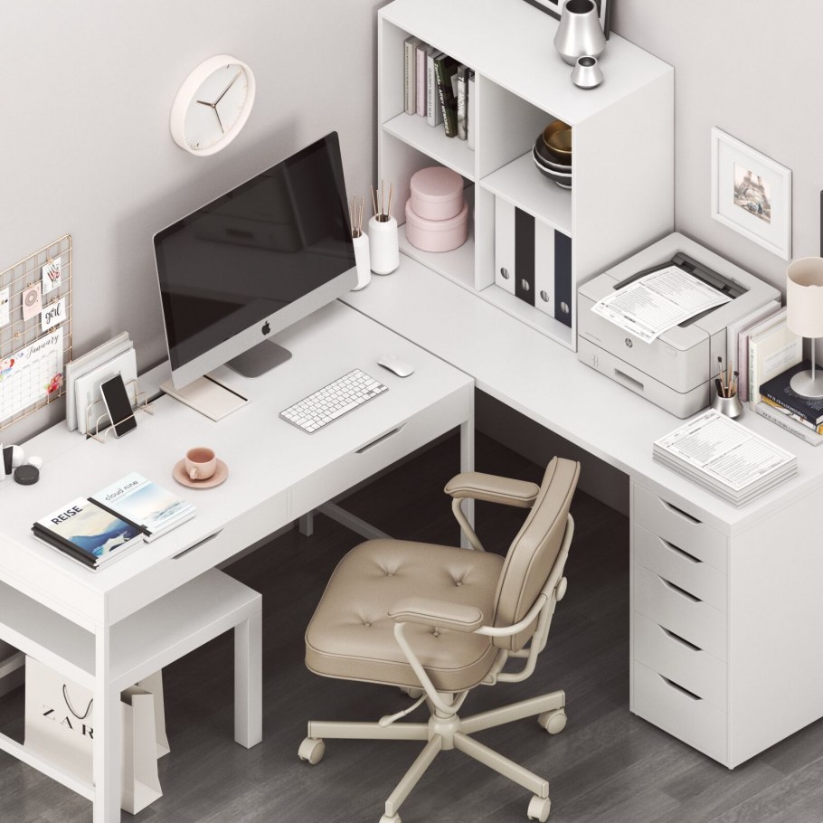 Стол икеа Алекс ЛИННМОН В интерьере