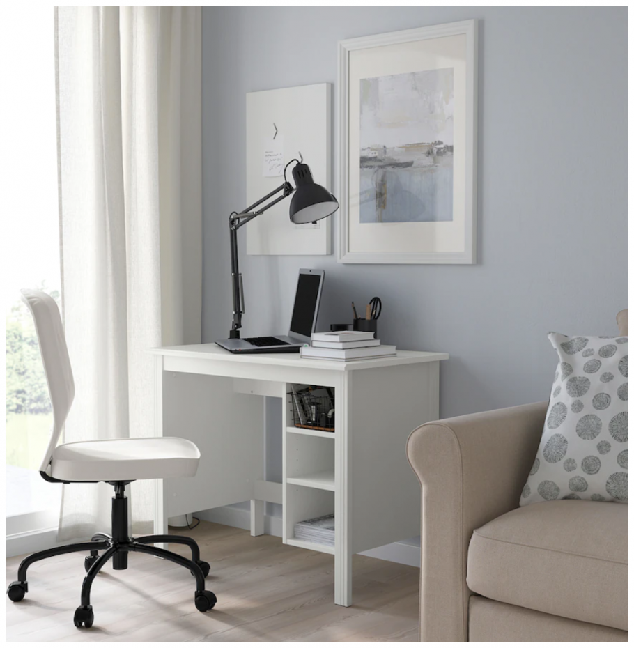 Икеа МАЛЬМ стол письменный белый