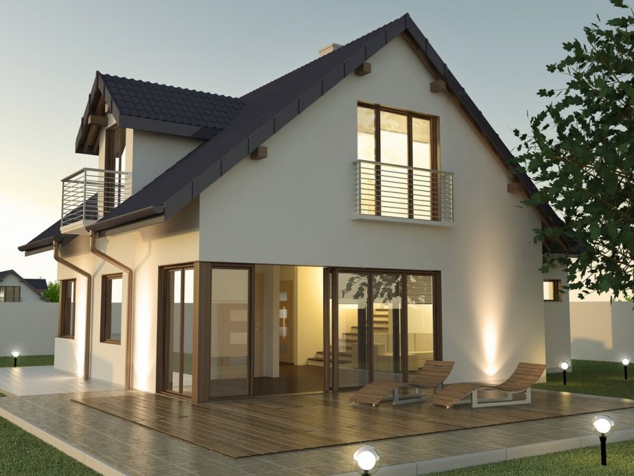 Коричневый деревянный дом