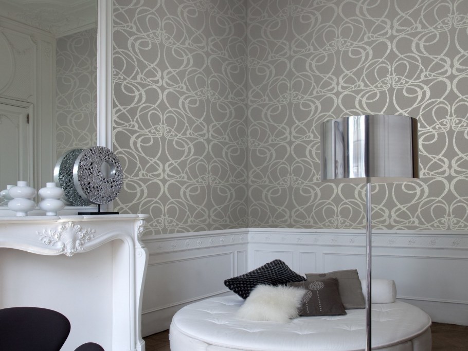 Гостиная в серебристых тонах