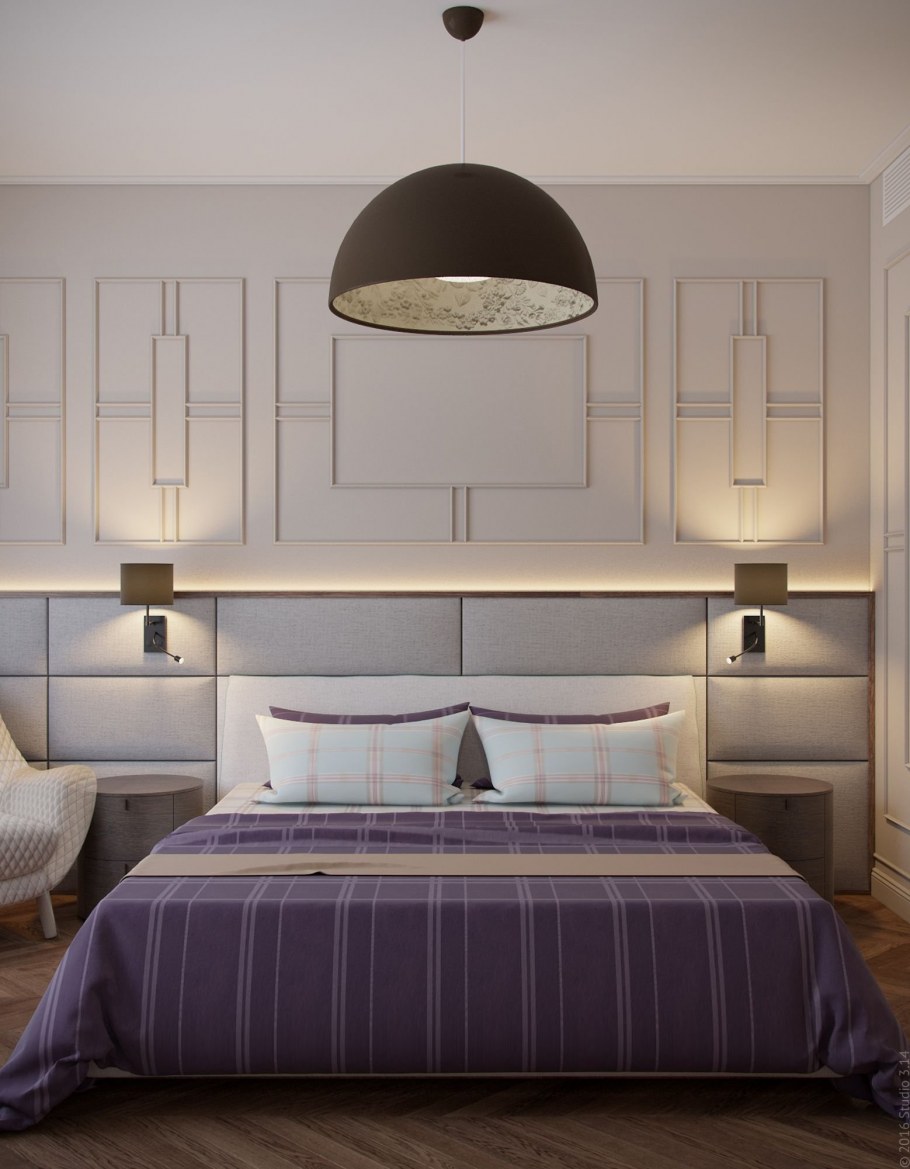 Светильники в интерьере спальни