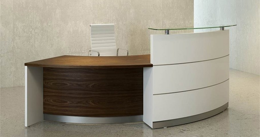 Стойка ресепшн белая глянцевая