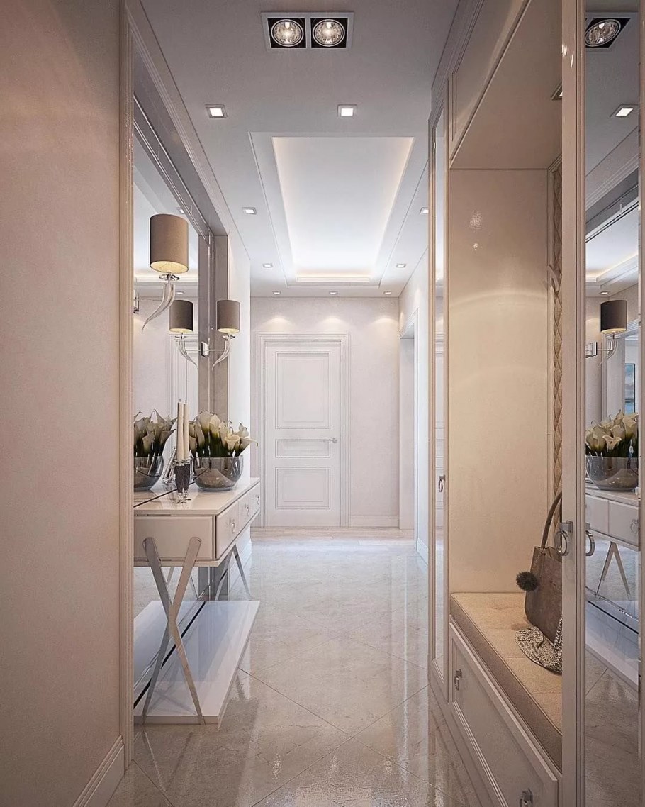 Интерьер узкой прихожей