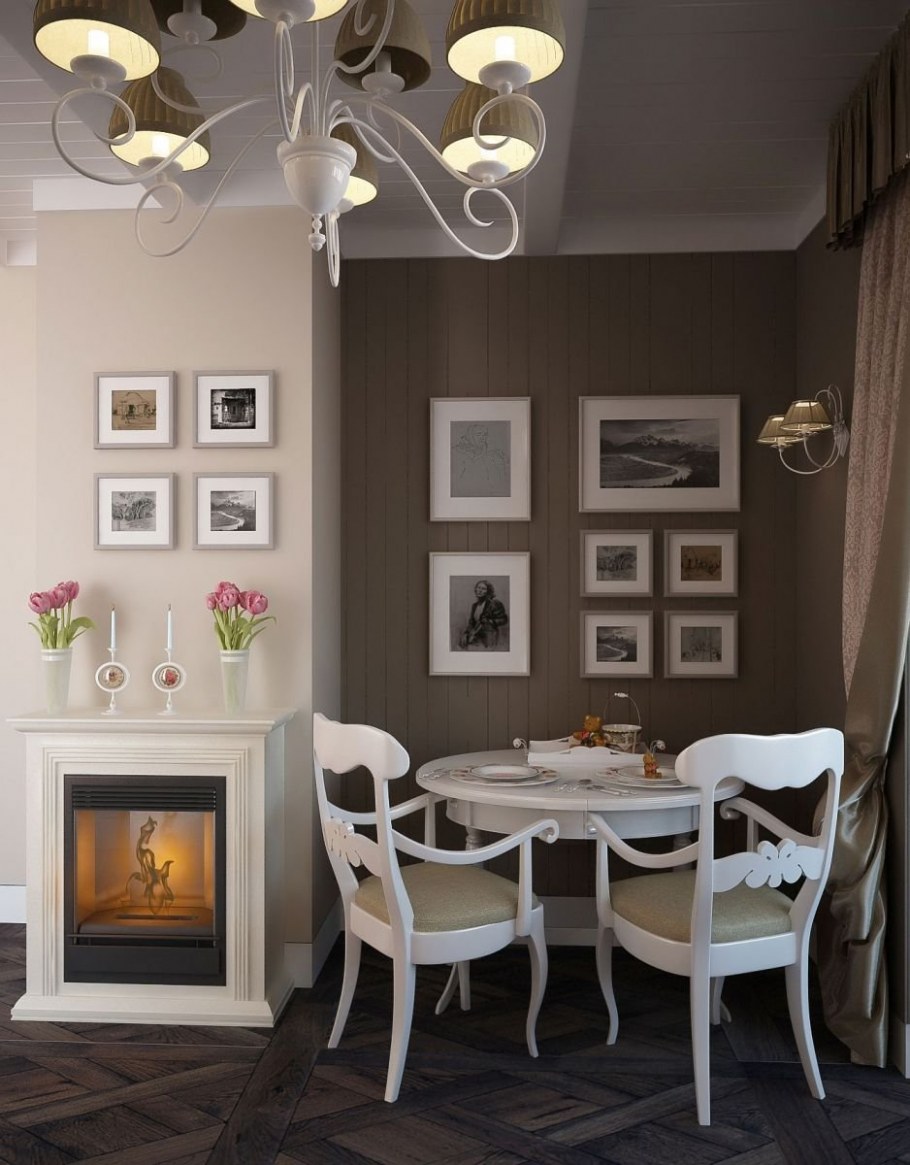 Кухни в бело коричневом цвете