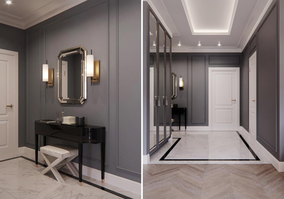 Прихожая в мятном цвете