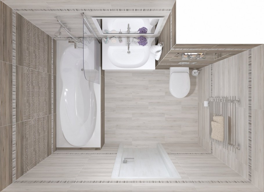 Крупноформатная плитка под дерево