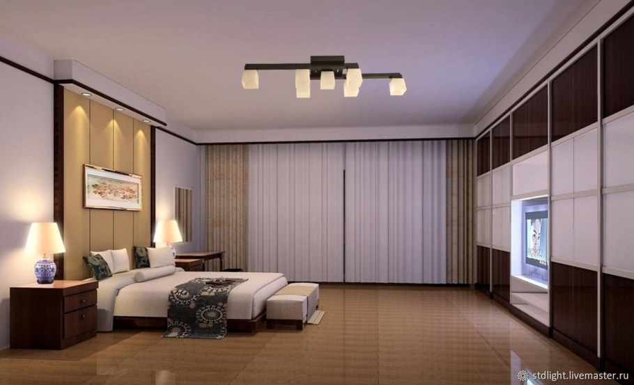 Современная спальня с подсветкой