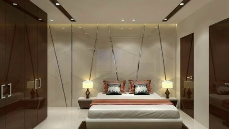 Точечные светильники в спальне