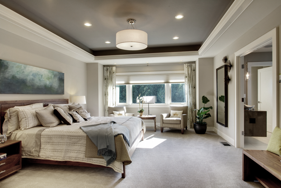 Точечные светильники в спальне