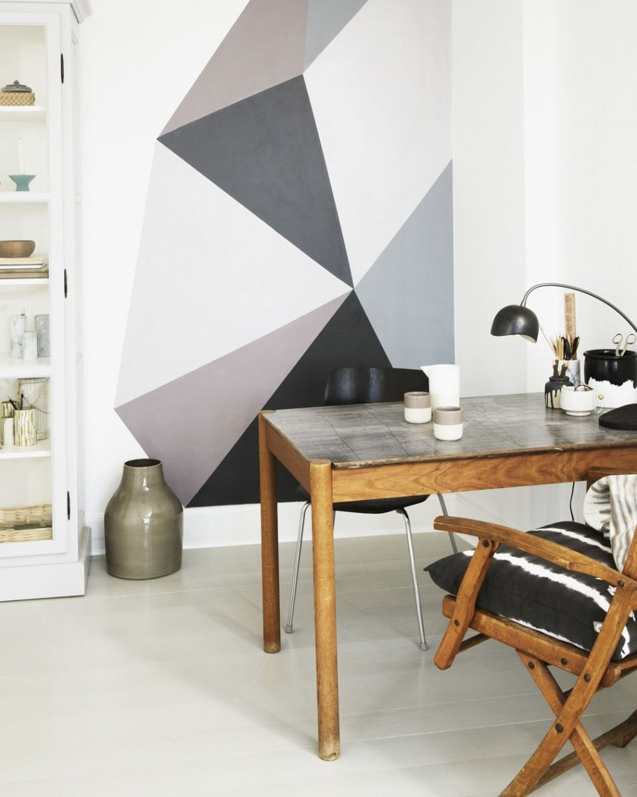 Декор стен с помощью малярного скотча