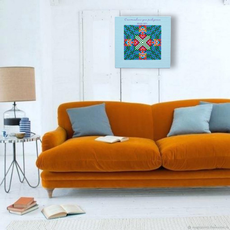 Яркий диван в интерьере