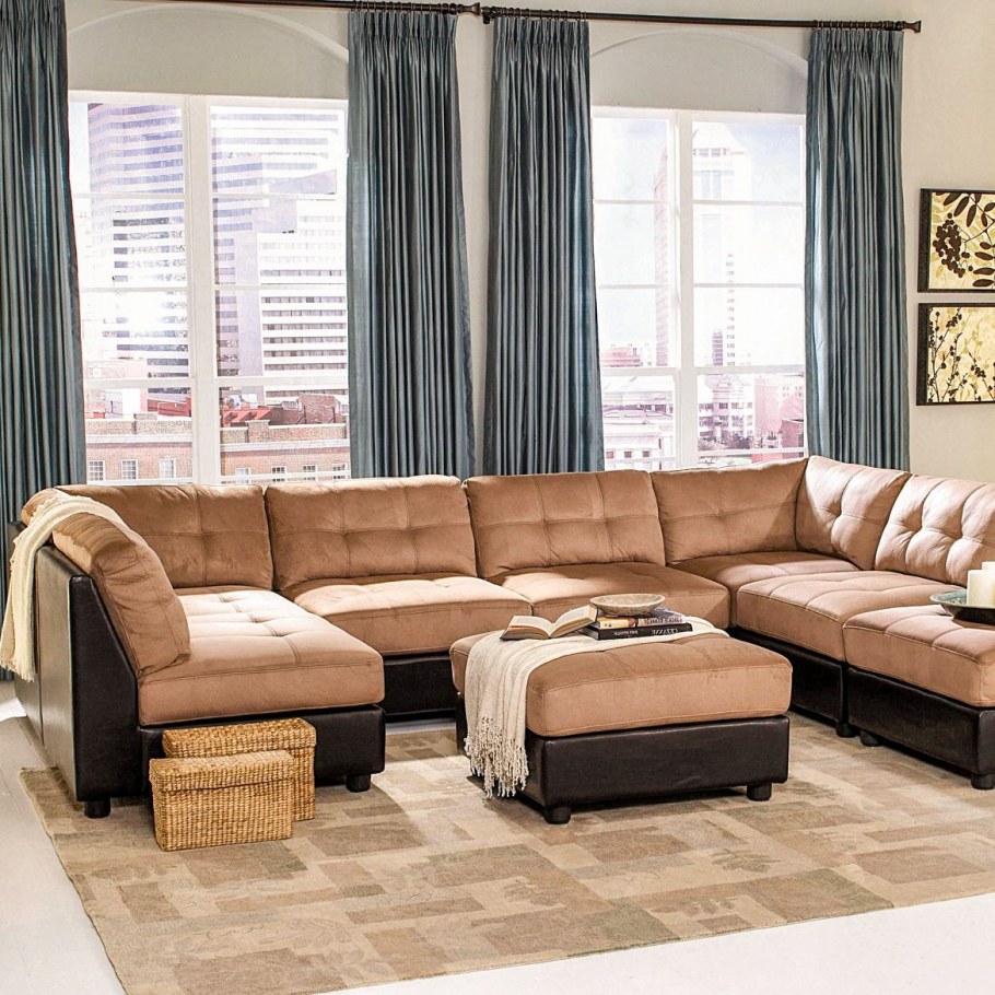 Диван коричневый угловой в гостиную