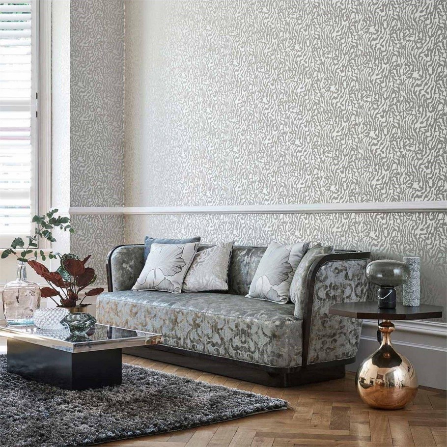 Гостиная в серебристых тонах