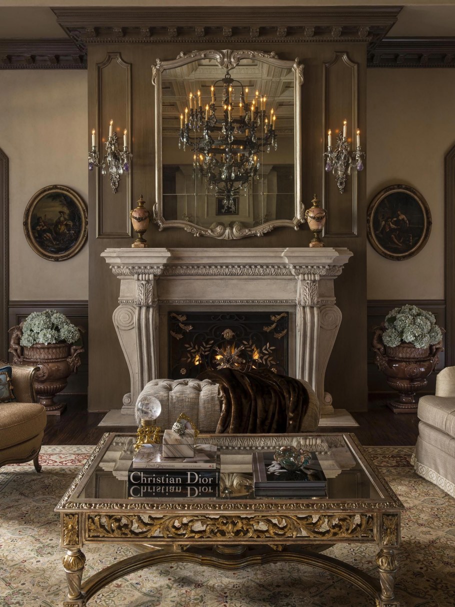 Угловой камин Неоклассика