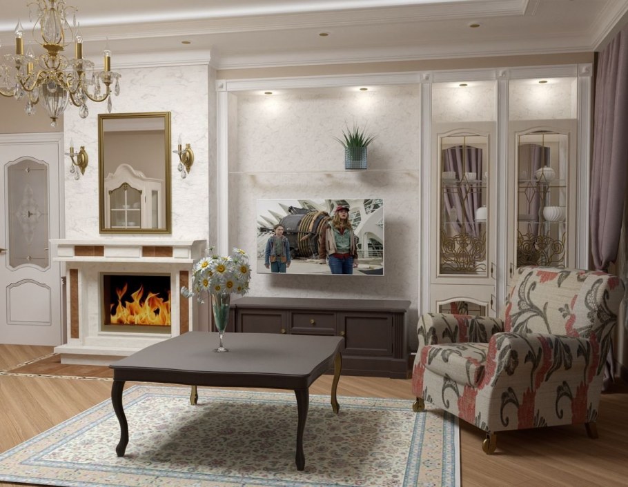 Камин Неоклассика белый