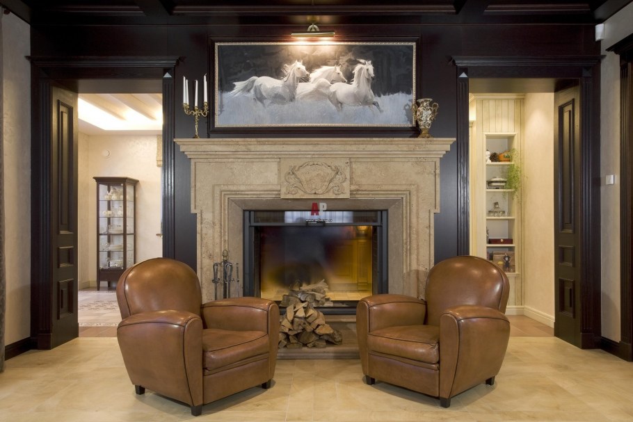 Гостиная с камином