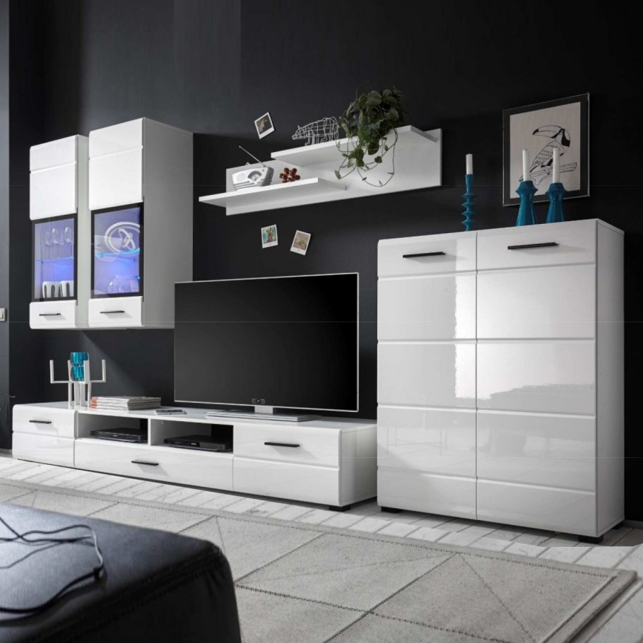 Стенка Леонардо белый глянец