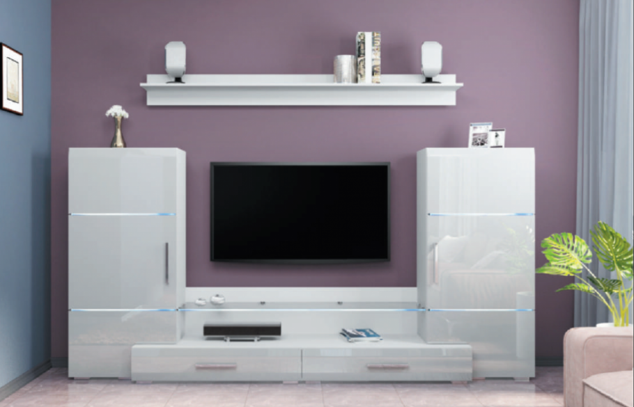 Модульная гостиная Глосс белая глянец