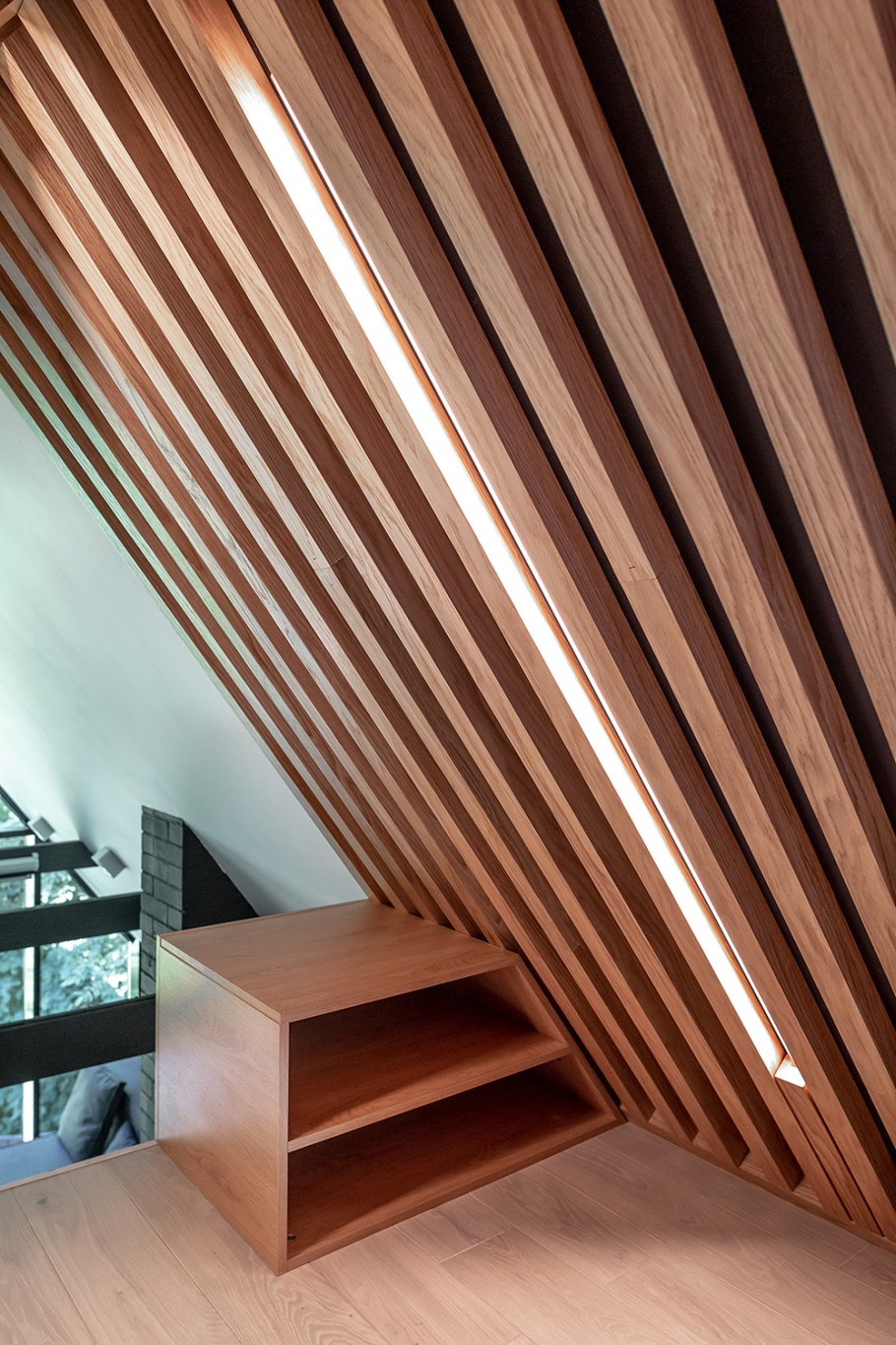 Горизонтальные рейки в интерьере